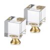 2 piezas de lámpara de cristal de cubo Finial transparente