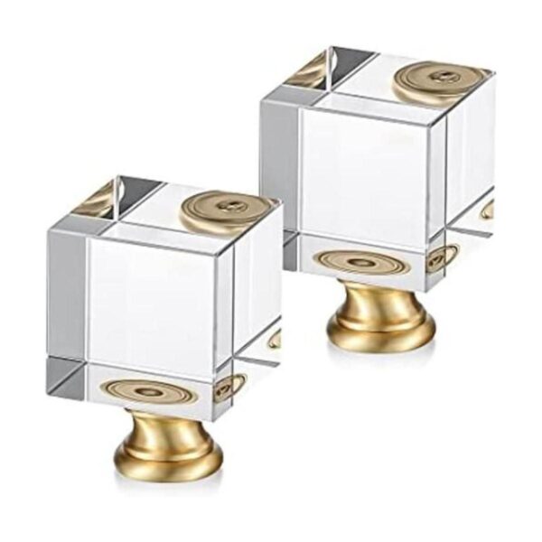 2 piezas de lámpara de cristal de cubo Finial transparente