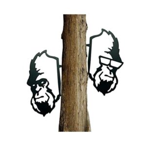 2 piezas de metal Bigfoot Tree Hugger Decor acero Bigfoot