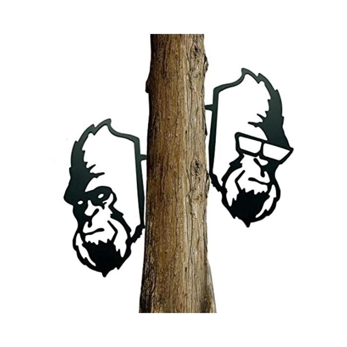 2 piezas de metal Bigfoot Tree Hugger Decor acero Bigfoot