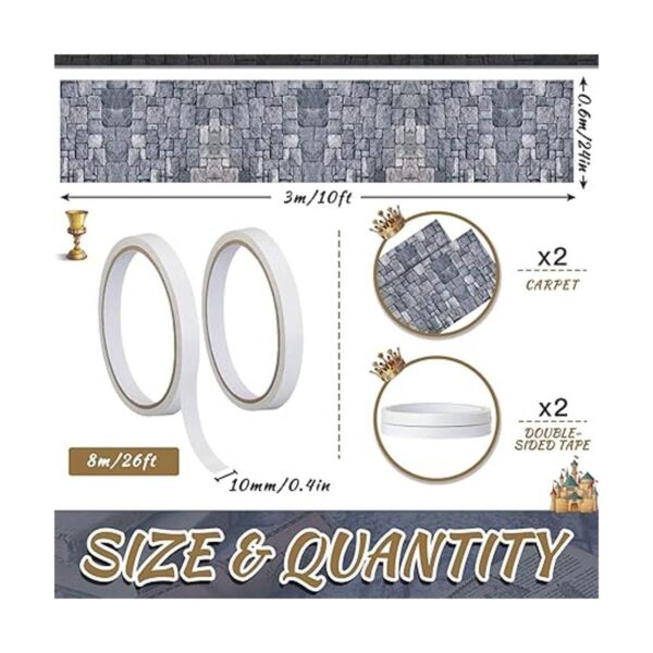 2 piezas de pasillo de adoquines de 10 pies decoración