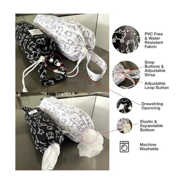 2 piezas impermeable plástico bolsa de basura titular de_4