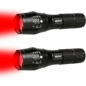 2 potentes linternas LED rojas de un solo modo de largo