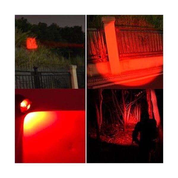 2 potentes linternas LED rojas de un solo modo de largo
