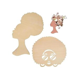 2 recortes de madera para niñas africanas para