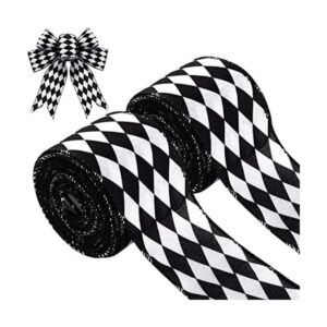 2 rollos de 2.6 pulgadas x 10 yardas cinta de cuadros de_1