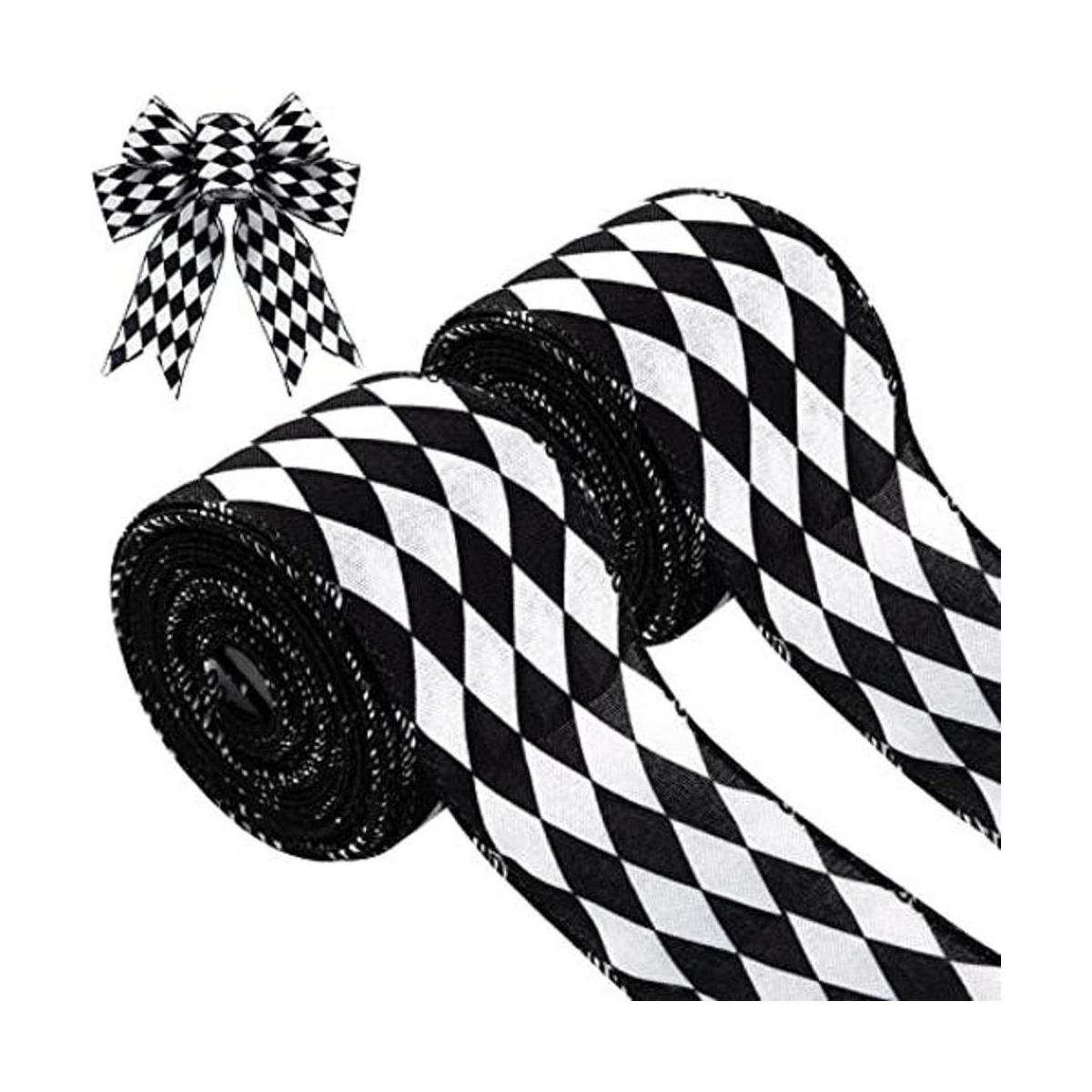 2 rollos de 2.6 pulgadas x 10 yardas cinta de cuadros de