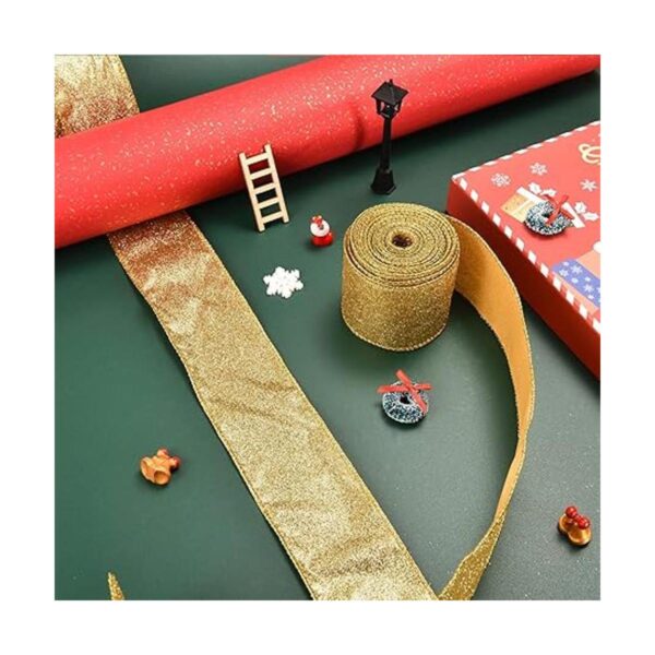 2 rollos de cinta de decoración de Navidad de 20 yardas