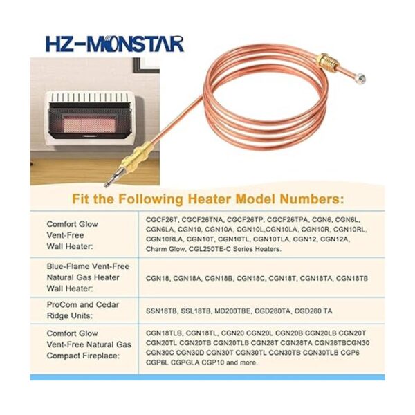 2 termopares de calentador de gas 39.5 pulgadas M8x1