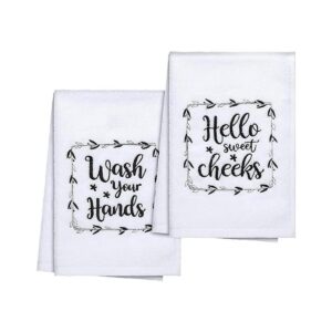 2 toallas de mano divertidas con refranes Hello Sweet