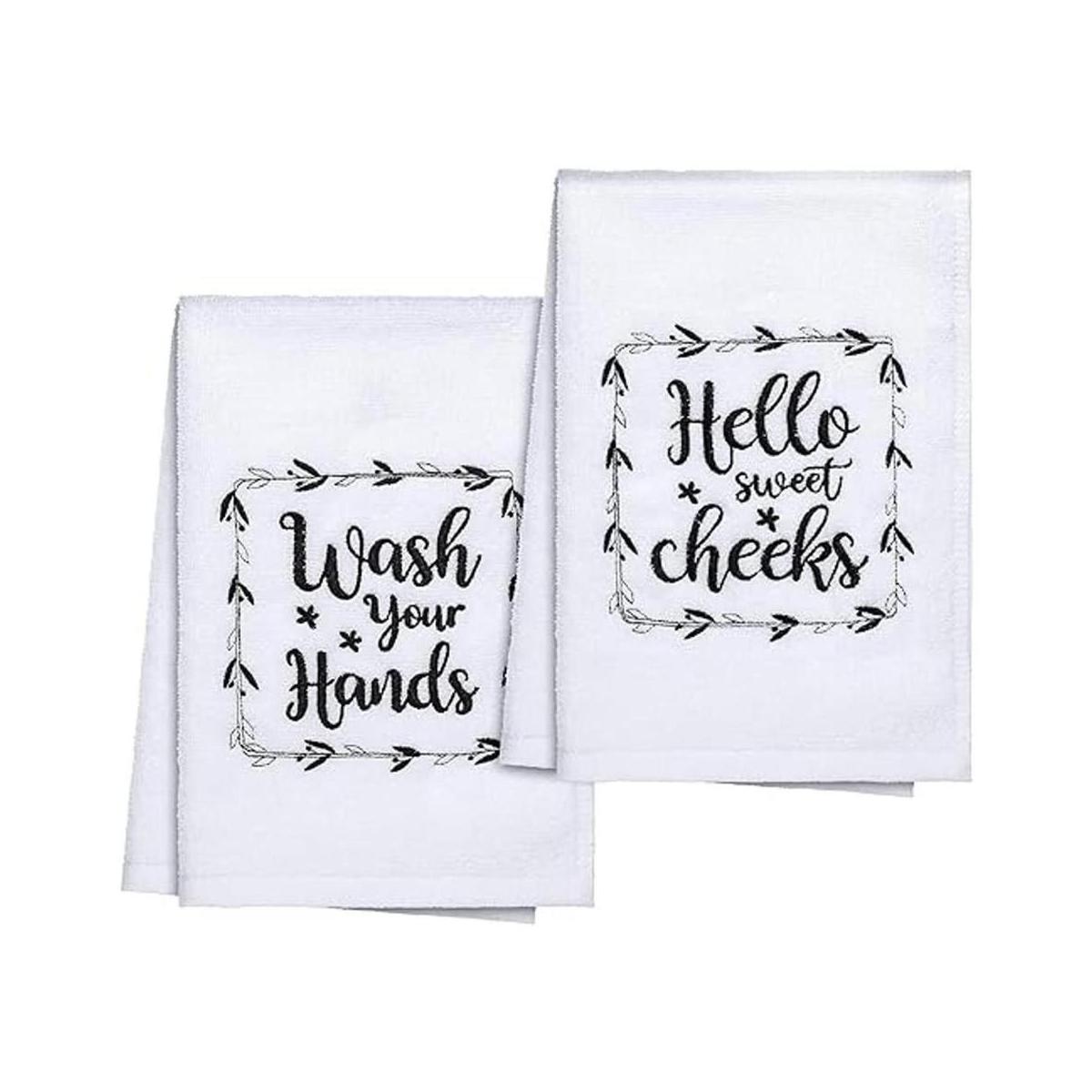 2 toallas de mano divertidas con refranes Hello Sweet
