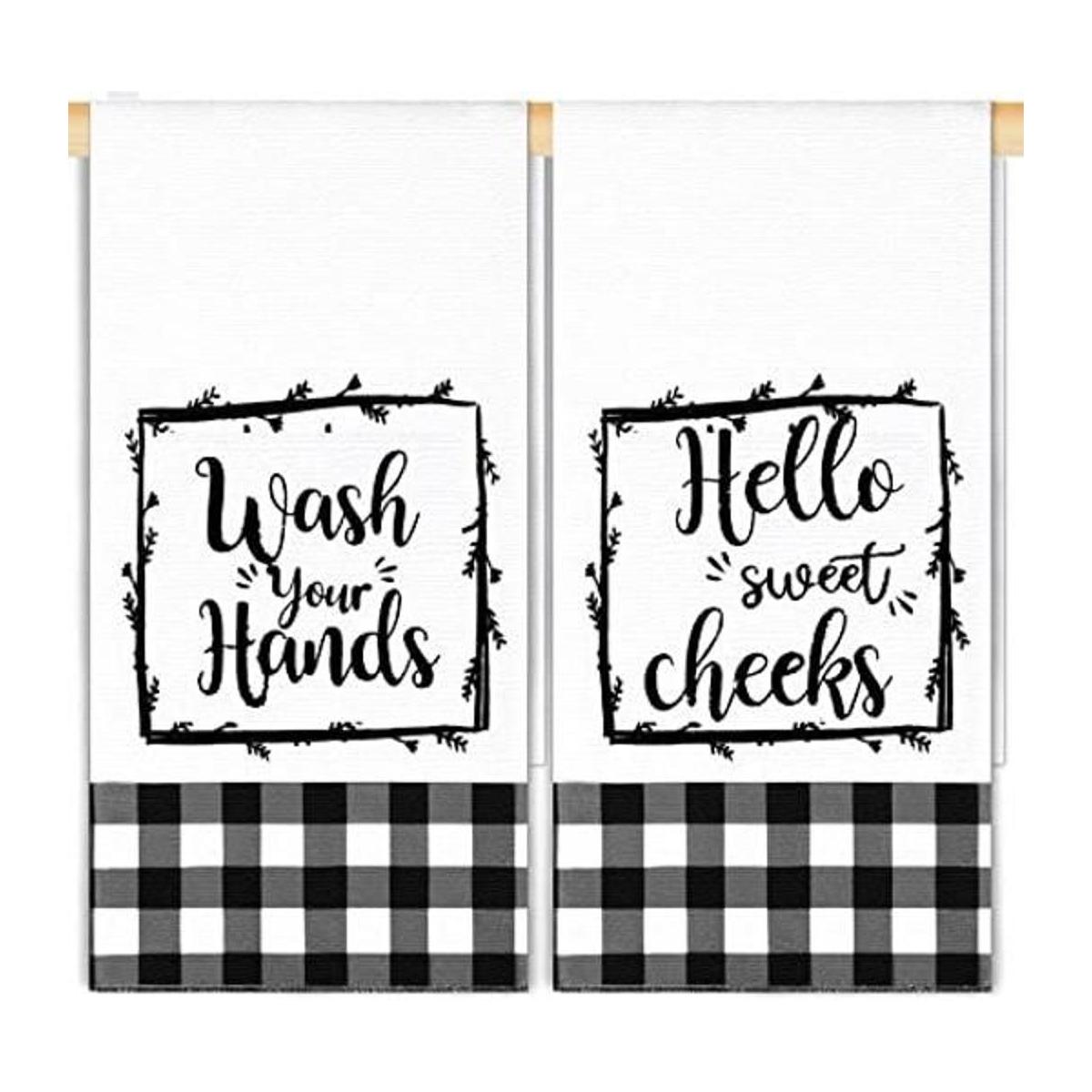 2 toallas de mano de granja para baño toallas de mano
