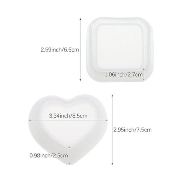 2 unidades de forma de corazón pequeño caja de