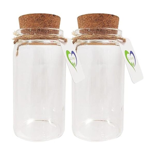 2 unidades de botellas de vidrio transparentes con tapón_2