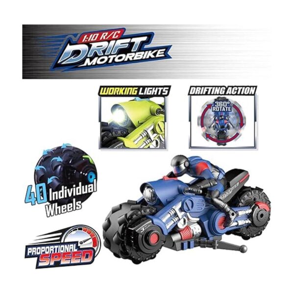 2.4Ghz RC Motocicleta Control Remoto Stunt Drift Bike_2