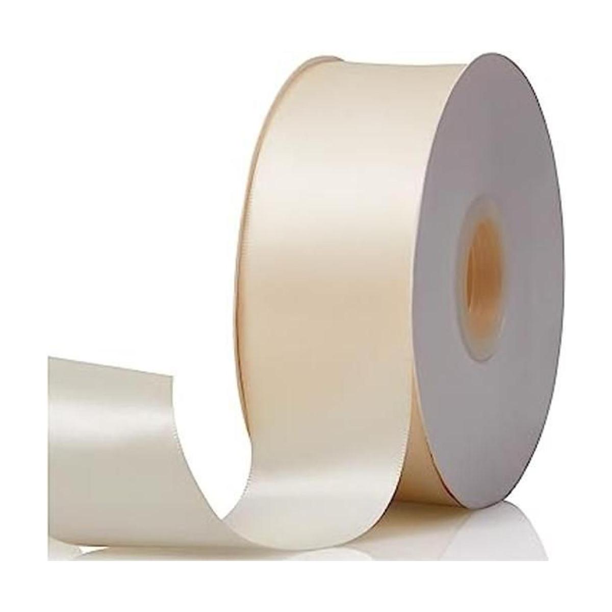 2x50 Yards Ivory Double Faced Satin RibbonSolid Color