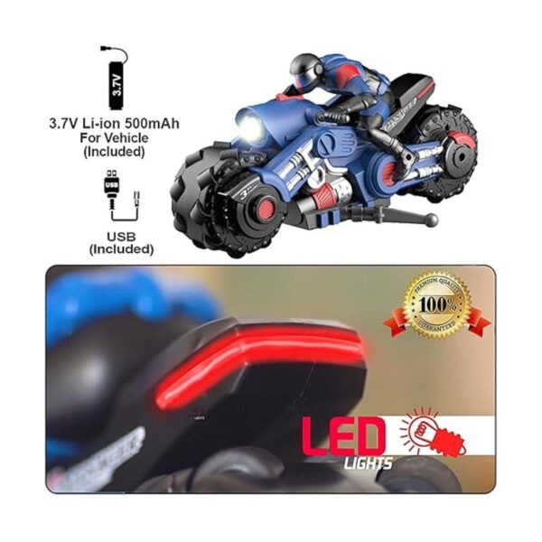 2.4Ghz RC Motocicleta Control Remoto Stunt Drift Bike_4
