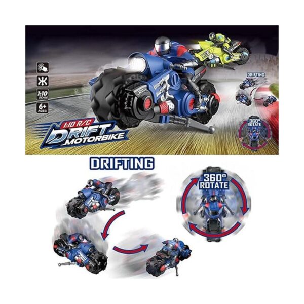 2.4Ghz RC Motocicleta Control Remoto Stunt Drift Bike_3
