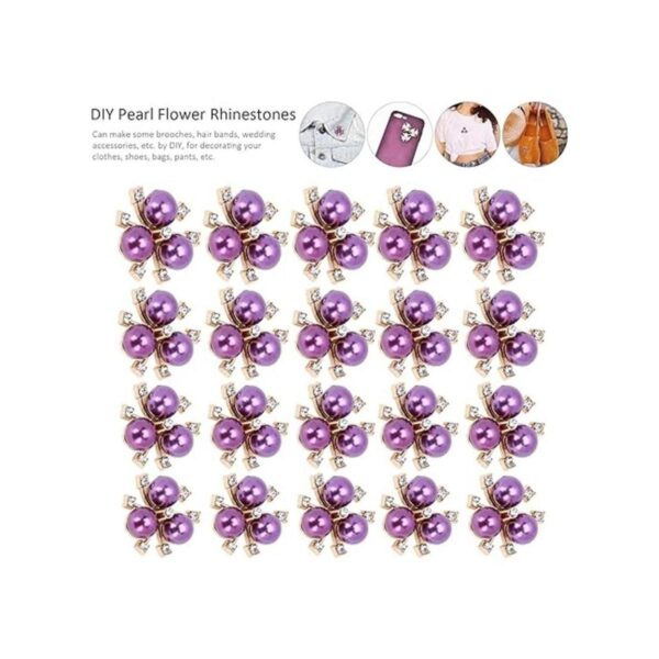 20 adornos de perlas de diamantes de imitación broche de