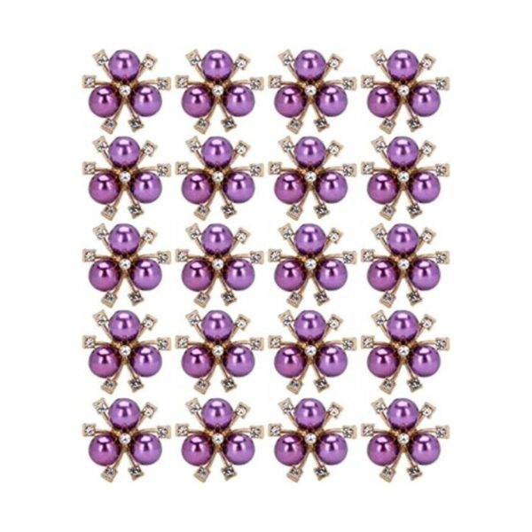 20 adornos de perlas de diamantes de imitación broche de