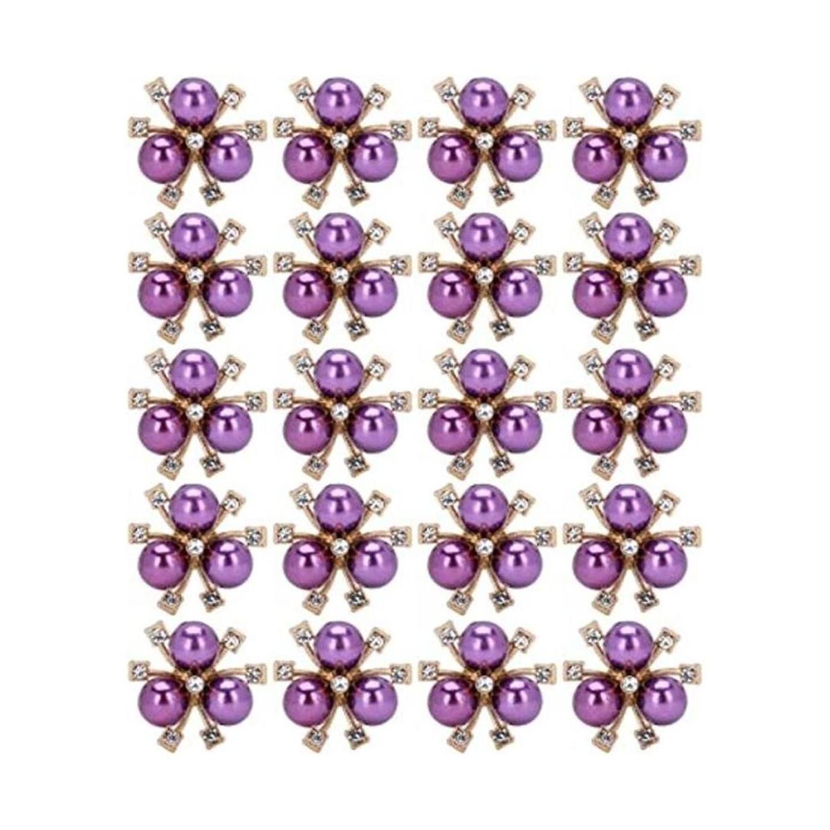 20 adornos de perlas de diamantes de imitación broche de