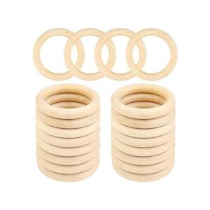 20 anillos de madera de 2.756 in naturales sin terminar