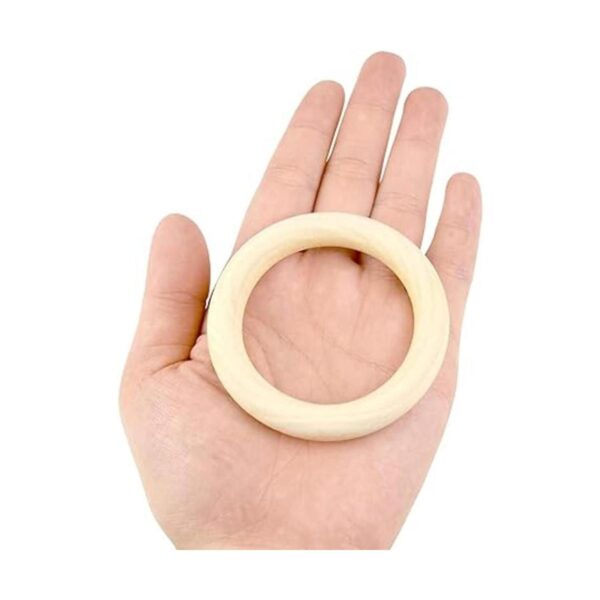20 anillos de madera de 2.756 in naturales sin terminar