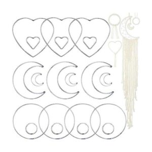 20 anillos de metal para atrapasueños con forma de luna y