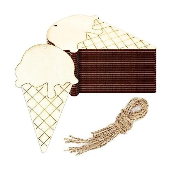 20 adornos colgantes de madera de helado para_1