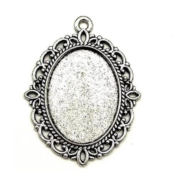 20 bandejas colgantes ovaladas de plata antigua diseño de_1