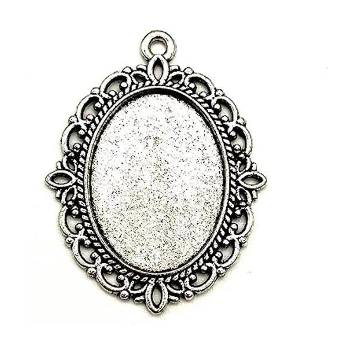 20 bandejas colgantes ovaladas de plata antigua diseño de