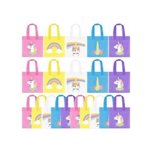 20 bolsas de recuerdos de fiesta de unicornio arcoíris_1