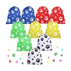 20 bolsas con cordón con estampado de patas_1