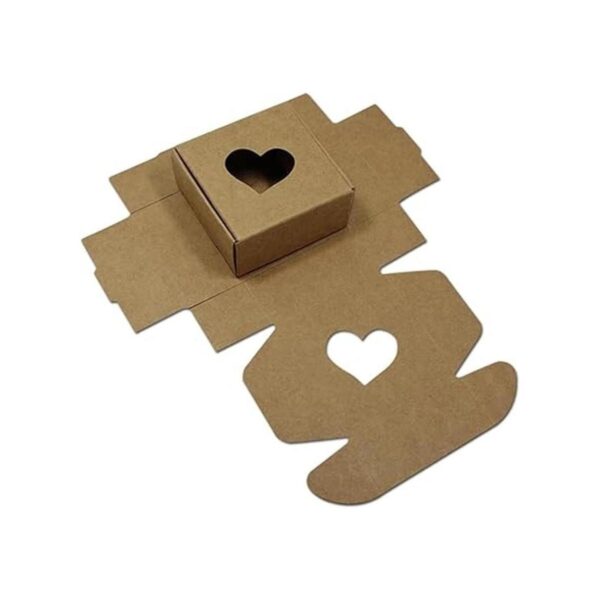 20 cajas de papel Kraft marrón con ventana en forma de_4