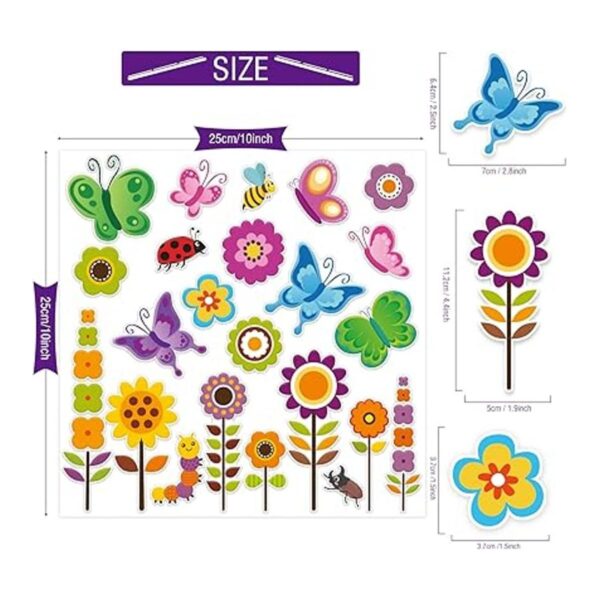 20 calcomanías de gel gruesas de flores de primavera_2