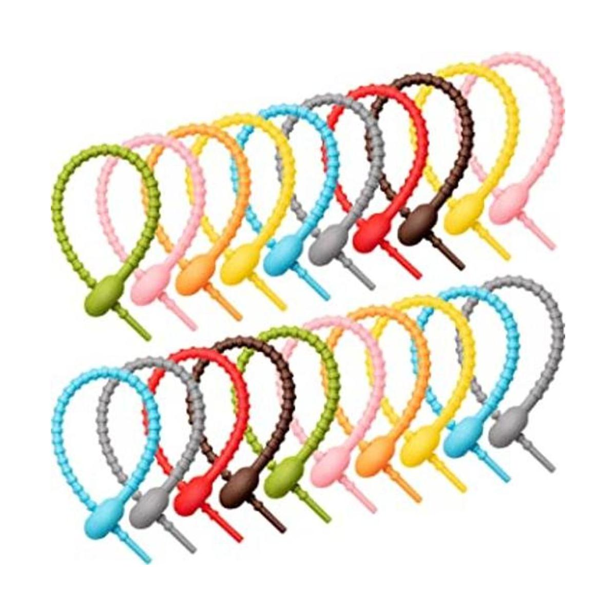 20 bridas de silicona coloridas para bolsa correas para