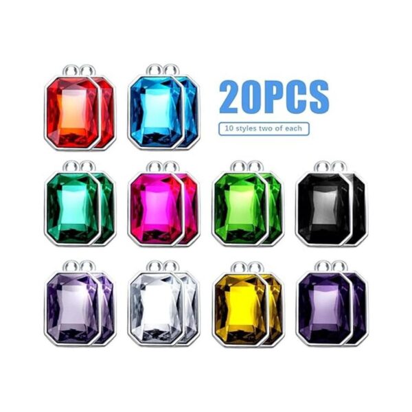 20 colgantes de cristal con forma de octágono largo para