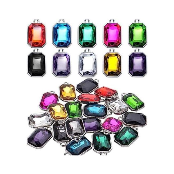 20 colgantes de cristal con forma de octágono largo para