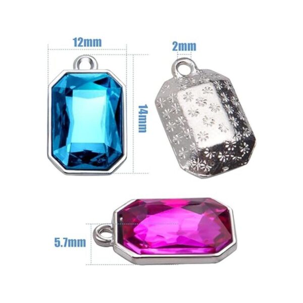 20 colgantes de cristal con forma de octágono largo para