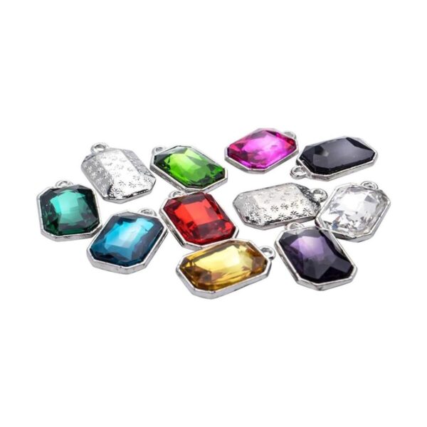 20 colgantes de cristal con forma de octágono largo para