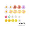 20 colgantes de flores de colores con colgante de resina