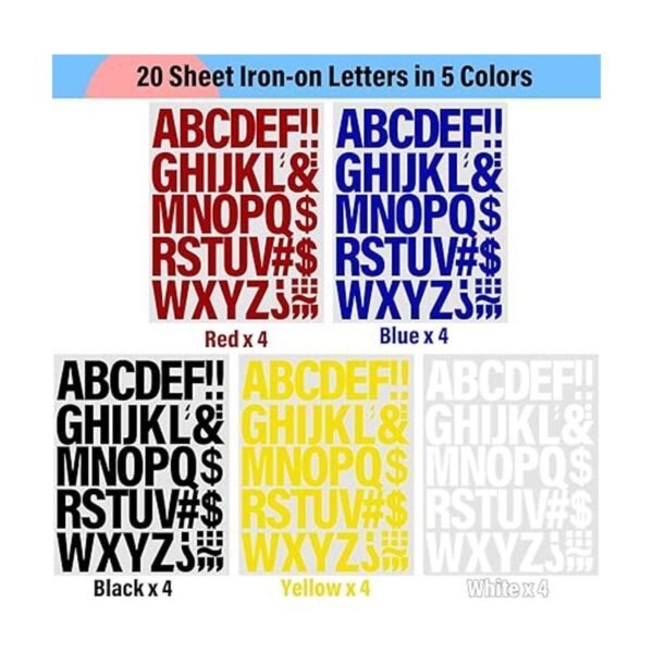 20 hojas de 880 letras termoadhesivas para ropa 2