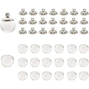 20 mini cuentas de globo de cristal vacías de 0.630 in con_1