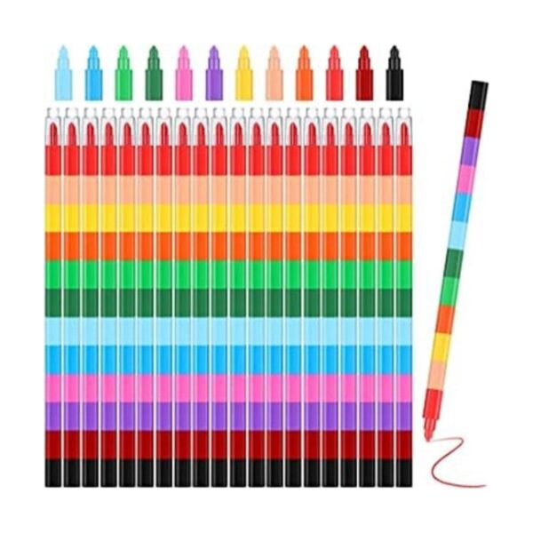 20 lápices de arco iris apilables para niños lápices de_1