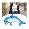 20 parches termoadhesivos con patrón de delfines bordados