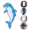 20 parches termoadhesivos con patrón de delfines bordados