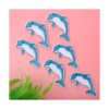 20 parches termoadhesivos con patrón de delfines bordados