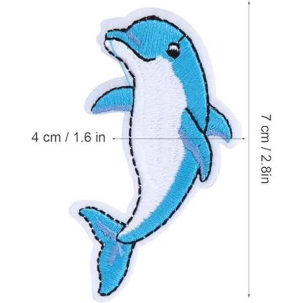 20 parches termoadhesivos con patrón de delfines bordados