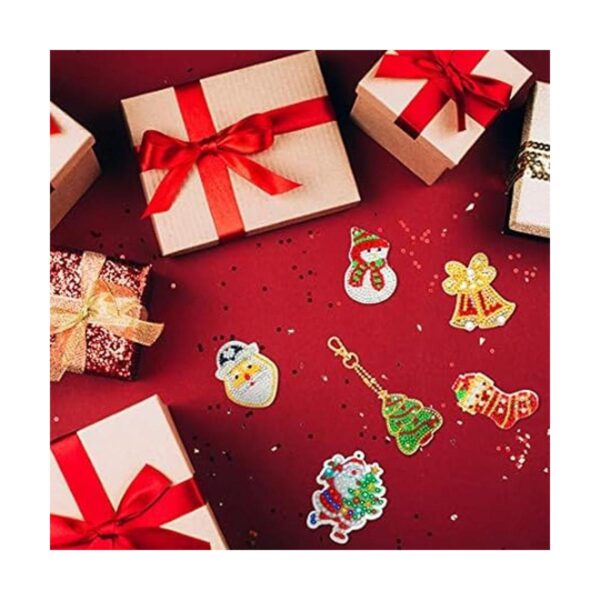 20 piezas de adornos de pintura de diamantes de Navidad de