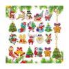 20 piezas de adornos de pintura de diamantes de Navidad de